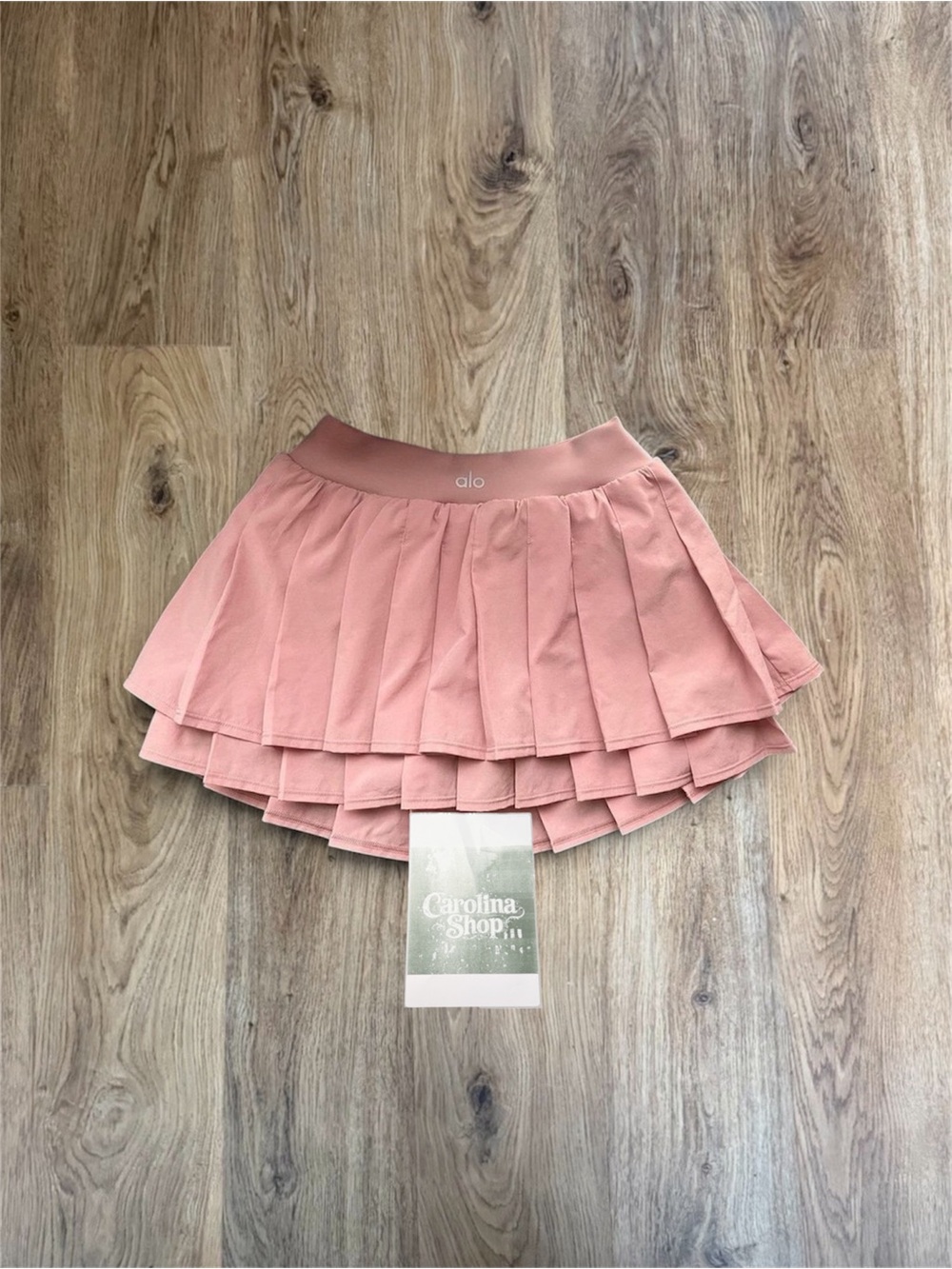 ALO Yoga Double or Nothing Layered Pleated Tennis Skirt Pink